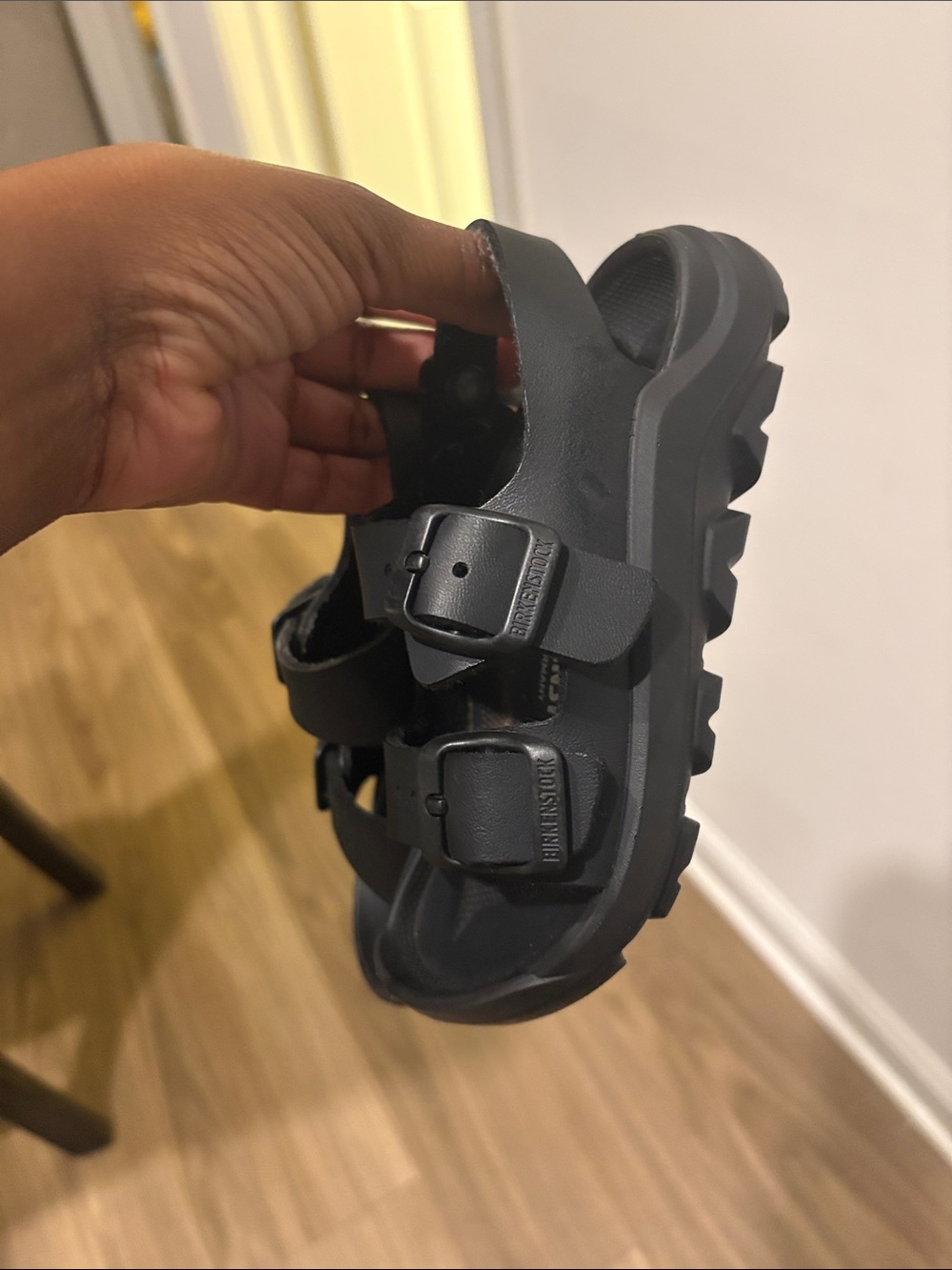 Birkenstock Kids Matte Black Two-Buckle Trail Sandal